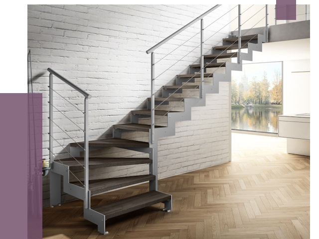 Г-образные лестницы под ключ в Видном от 37519 руб. | ПРОЛЁТ-Вдн