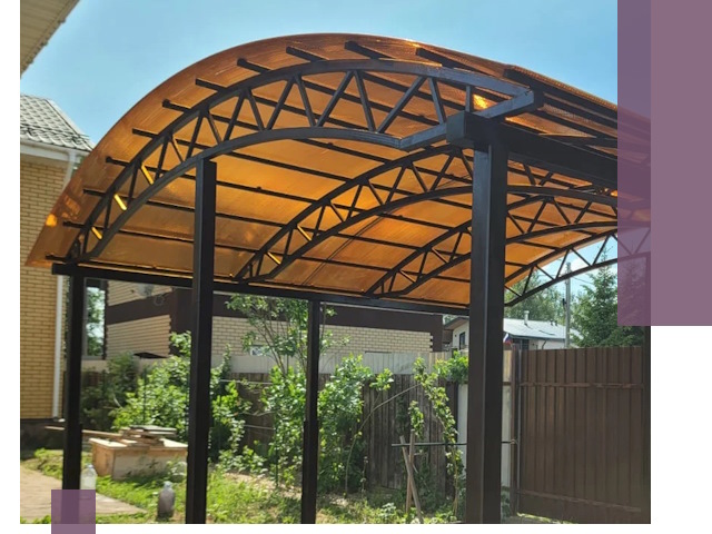 Изготовление навесов под ключ в Видном из качественных материалов