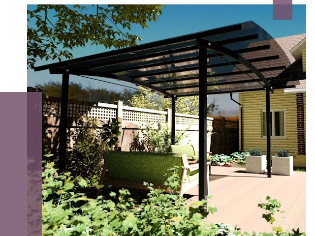 Навесы для террасы в Видном от 13196 руб. под ключ | ПРОЛЁТ-Вдн