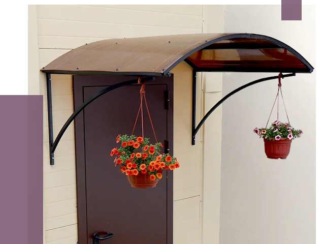 Козырьки над входом в Видном от 15008 руб.  | ПРОЛЁТ-Вдн