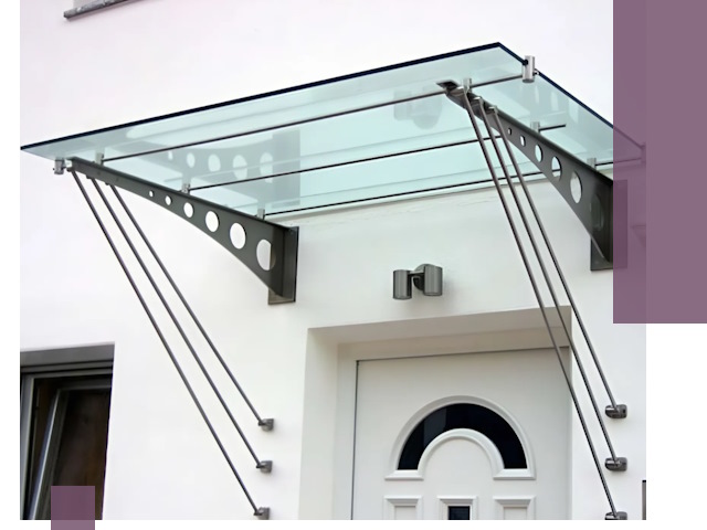 Козырьки над входом под ключ в Видном — изготовление и монтаж
