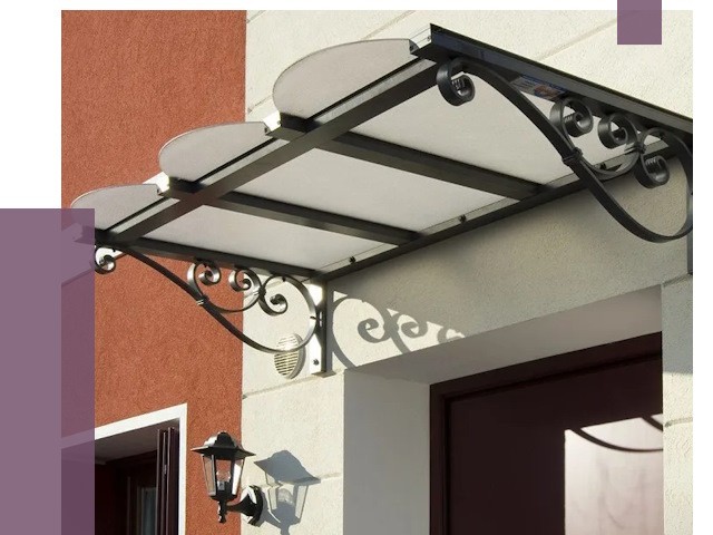 Односкатные козырьки в Видном от 8487 руб.  | ПРОЛЁТ-Вдн