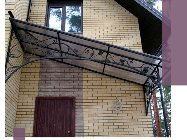 Односкатные козырьки из металла под ключ в Видном