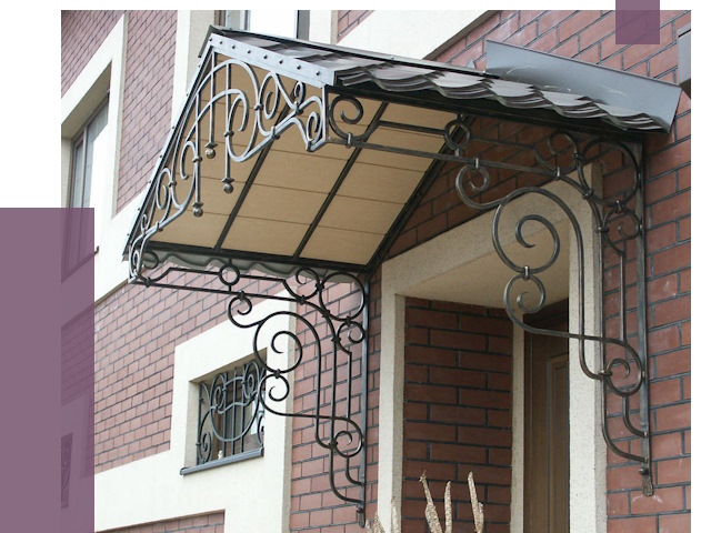 Двускатные козырьки в Видном под ключ от 12938 руб.