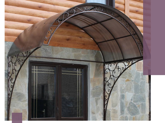 Арочные козырьки под ключ в Видном: изготовление и монтаж